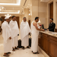 الوصول وأداء مناسك العمرة