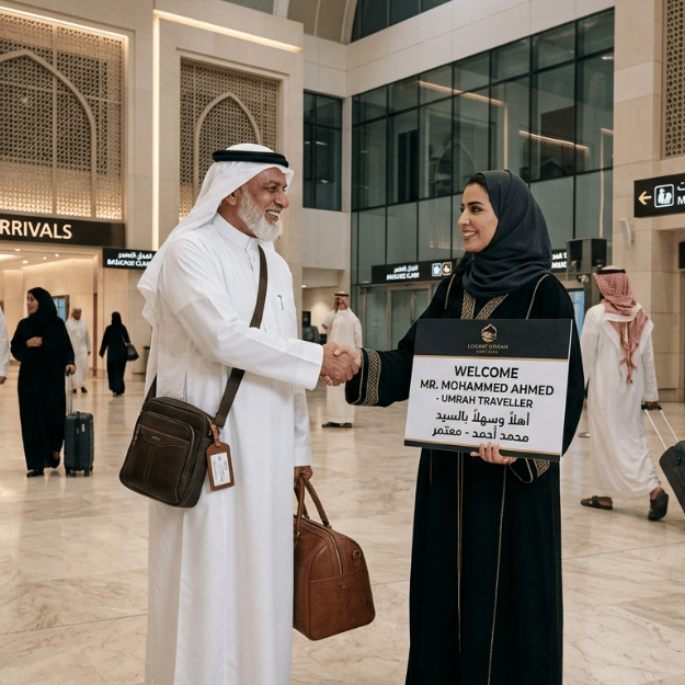 الوصول وأداء مناسك العمرة